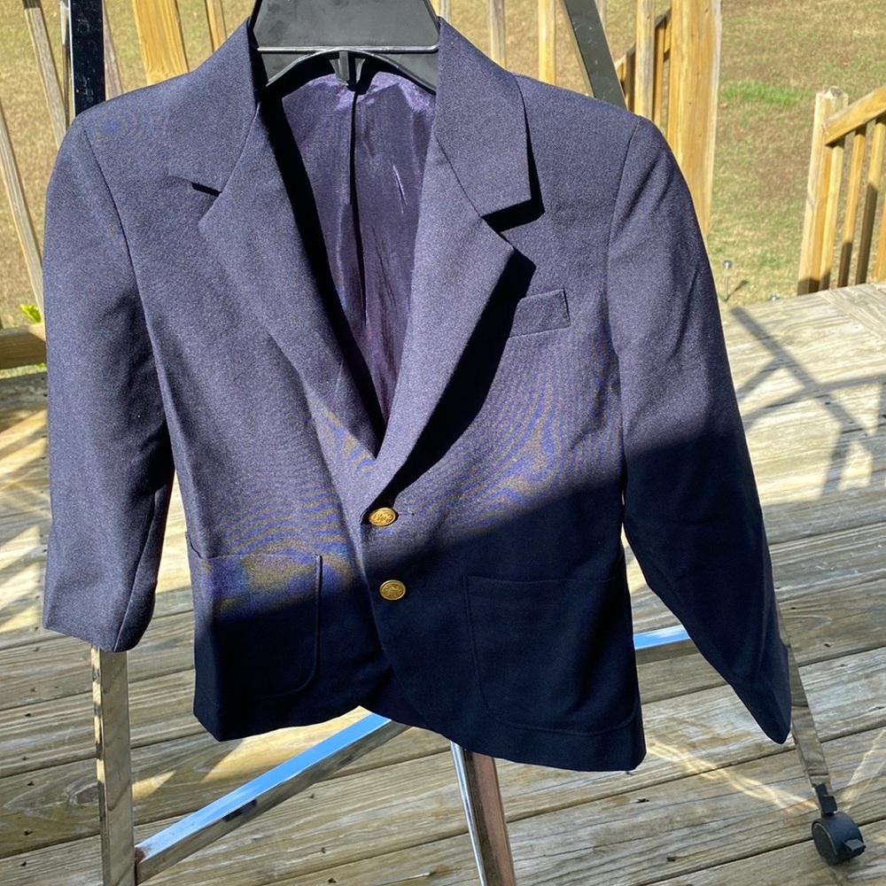 Navy blazer with gold buttons 7R, brans Retro